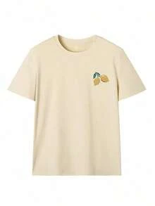 Camiseta de manga corta casual, holgada y versátil con estampado gráfico de limonada.Adecuado para uso casual y de vacaciones. - Desnudo 3 - Ver 3