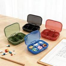 Caja de Medicinas Portátil Sellada - Fácil de Guardar en Bolsillos, Bolsos y Carteras, Esencial para Medicación Diaria y Viajes de Negocios, Caja de Almacenamiento de Medicinas con Diseño de Partición de 6 Compartimentos - Pastillero portátil de PP reforzado - Ver 4