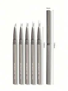 5入組多尺寸金屬柄美甲勾線刷，附內置蓋帽防止掉毛，尺寸 6 至 18mm，適合初學者，適用於日常美甲與創意美甲設計 - 多色 - 查看 11