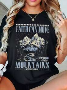 Women's T-Shirt With Creative Print, Soft Fabric, Casual And Comfortable, Easy To Match, Suitable For All Seasons. - Black - View 1