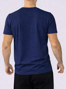 Brazil Unisex Minimalist T-Shirt With National Team Flag Design, 100% Cotton. Premium 100% Cotton. Comfortable And Casual. - 藏蓝色 - 查看 3