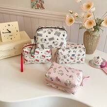 Hello Kitty 1 chiếc túi đựng mỹ phẩm cầm tay dễ thương hình hoạt hình, túi đựng đồ dùng vệ sinh cá nhân khi đi du lịch. - Xem 1