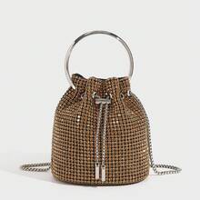 Dinner Bag Diamond Bag 2026 Spring New Fashion Chain Diamond One-Shoulder Diagonal Bucket Bag Wholesale - Silver - View 2