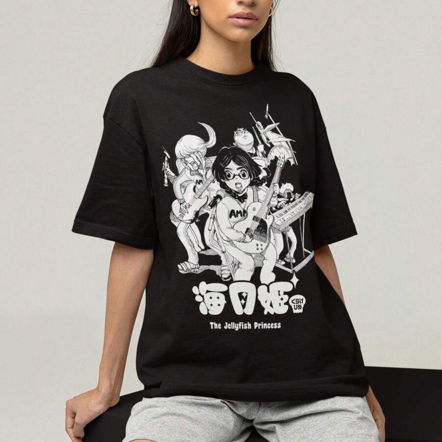Princess Jellyfish Anime TShirt - Negro - Ver 1