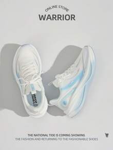 WARRIOR 1双女士系带运动鞋，时尚百搭舒适休闲户外跑步鞋 - 白藍色 - 查看 5