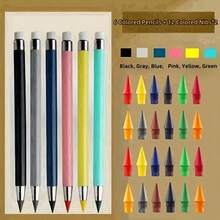 24pcs 12 Colors Permanent Pencil Eraser - Permanent Writing Infinite Pencil, No Sharpening Needed Eternal Inkless Pencil, Suitable For Sketching, Painting, Learning Supplies Permanent Pencil Fountain Pen School Supplies Stationary Marker Pencil Case School Supplies Learning Supplies Freckle Pen Art Supplies Pen Highlighter Classroom Office Supplies Drawing Supplies Arts And Crafts College Essentials Marker - Multicolor - View 2
