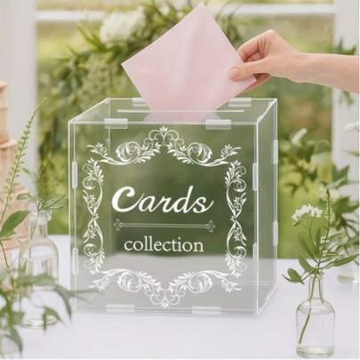 Acrylic Card Box, Retro Wedding Envelope Box, Happy Birthday Celebration Home Decor, Baby Shower Gift, Anniversary Celebration Decor, Card Holder