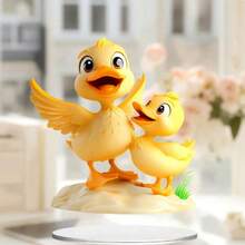 2 piezas Decoración de escritorio de pato amarillo mini creativo, adorno para el hogar y la sala de estar, regalo - D - Ver 3