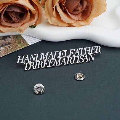 Customized Proverb & Motto Brooch, Personalized Multiple Name Brooch, Stainless Steel Phrase Sentence Brooch, Company Name Brooch, Website Brooch, Popular Jewelry For Men & Women