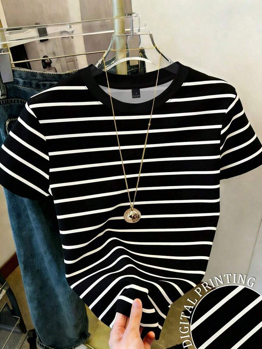 de mujer de cuello redondo a rayas, de uso versátil y casual para el día a día - Multicolor 5 - Ver 1