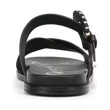 Sam Edelman Women's Lucy Slide Sandals |  | Women Flip-Flops - 黑色絨面革/皮革 - 查看 3