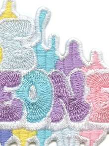 1 miếng vá thêu chữ "Houston Be Someone" kiểu Kawaii, in bằng sơn xịt màu pastel, có thể ủi lên quần áo. - Nhiều màu - Xem 6