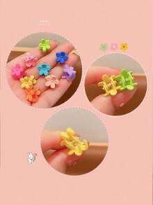 30pcs/Set Lindos Clips de Flores para el Cabello para Niñas, Esquema de Color Moderno, Clips de Mariposa, Clips para Flequillo, Colores Aleatorios Accesorios de Cabello de Verano Clips de Garra para Vacaciones - Multicolor - Ver 2