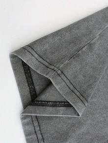 2026THEEARTHHISGLORYPatternRetroWashableHigh QualityCottonDouble-Sided PrintingTShirtMen'sTShirtOld ModelSummerClothingDrop ShoulderSleeveRound NeckTo - 淺藍色 - 查看 7