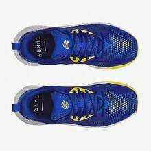 Under Armour Curry HOVR Splash 3 缓震科技，透气耐穿的男士低帮篮球鞋。 - 藍色/黃色 - 查看 3