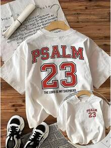 Women's Christian T-Shirt With Bible Verse Psalm 23 - Loose And Breathable Fit, Round Neck, Short Sleeve With Red Lettering And The Lord My Shepherd Design - Casual Wear For Church And Everyday Use - 黑色 - 查看 6