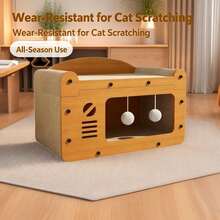 Cute Cat Villa Cat Bed Cat Scratcher Corrugated Cardboard Cat House No Shedding - one-size - View 10