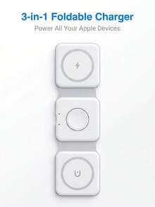 1個15W磁吸式三合一無線充電支架，支援快速充電，相容手機、手錶與耳機，陣亡將士紀念日畢業禮物 - 白色 - 查看 7