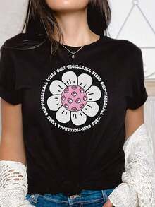 Pink Shirt With Bow And Nautical Charm, Cute Shirt With Pearls, Starfish, And Seashells, Mermaid Style Shirt, Seashell And Starfish Bow T-Shirt, Graphic T-Shirt With Bow And Sea Pearls. Women's Solid Color Boat Neck Short Sleeve One-Piece T-Shirt, Suitable For Summer, Pairs Well With Printed Shirts, Blouses, And Short-Sleeved Printed Tees. Breathable And Comfortable Women's Clothing - 黑色 2 - 查看 6