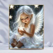 1PC DIY 5D Diamond Painting Kit Angel Pattern - Round Full Diamond Art Mosaic Craft, Home Wall Decor, Unframed - No Frame - View 2