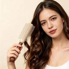 1pc Curling Hair Brush, Cartoon Styling Comb, Inward Curved Comb, Hair Styling Tool - Apricot - View 3