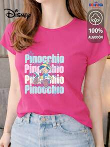 This High-Quality 100% Cotton T-Shirt Guarantees Exceptional Softness To The Touch, A Round Neck With A "Disney  Retro Star" Print, And Short Sleeves. - 玫紅色 - 查看 1