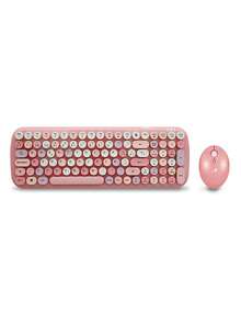Redlemon Kit de Teclado y Mouse Inalámbrico Diseño Retro Vintage USB - Ver 1