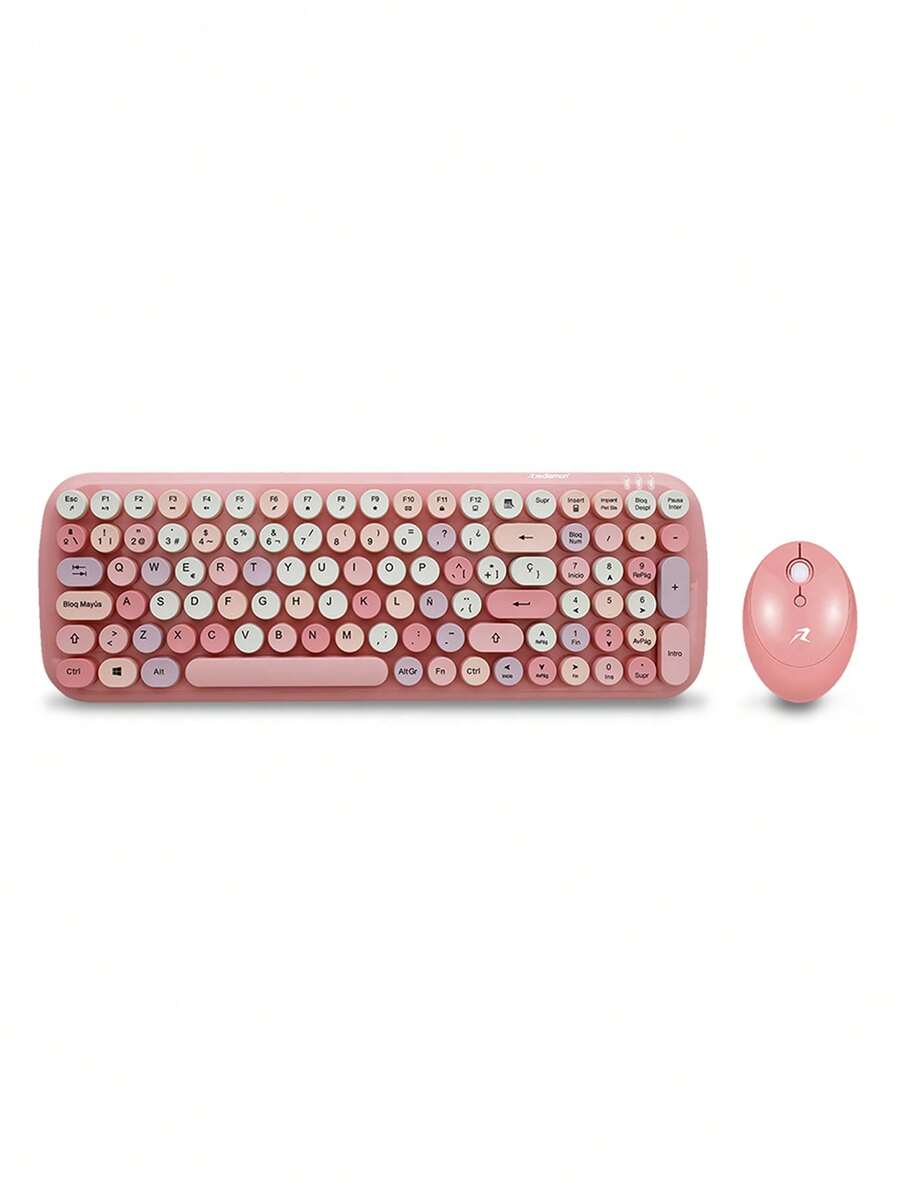 Redlemon Kit de Teclado y Mouse Inalámbrico Diseño Retro Vintage USB - Ver 1
