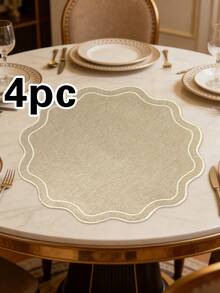 1/2/4 piezas Manteles individuales de tela bordada para fiestas, adecuados para decoración de mesa de boda, manteles de tela de estilo europeo minimalista y elegante para Navidad, Día de San Valentín, Acción de Gracias, Día de la Madre - Multicolor - Ver 24