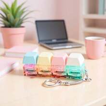 Móc khóa bàn phím màu pastel dễ thương với âm thanh click, thiết kế phím mềm mại, phụ kiện trang trí túi xách độc đáo dành cho người đam mê công nghệ. - Nhiều màu - Xem 2