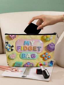 Anxiety Relief Theme Cosmetics And Accessories Organizer Bag - Sensory Friendly Design, Beige Portable Storage Bag Suitable For Small Tools, Supplies, Travel Essentials - Multicolor - View 7