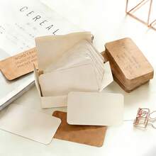 100/200pcs Unique Textured Blank Cards, Perfect For DIY Kraft Paper Postcards, Doodles, Bookmarks, Notes And Study Cards. Suitable For Invitations, Gifts And Handicrafts. Light Brown With White Rounded Corners - Multicolor - View 8