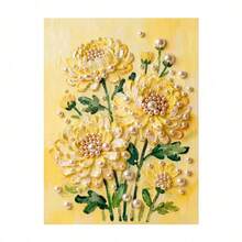17x22厘米闪亮郁金香珍珠仿珍珠玉兰花钻石画套装 - 黄色花朵珍珠画DIY艺术家居装饰礼品 - 套裝 - 查看 7