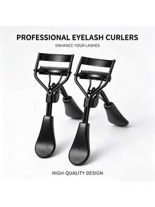 Portable Eyelash Curler, Black Eyelash Curler, Curling And Shaping, Non-Damaging To Lashes, Eyelash Lifting, Big Eyes, Suitable For Daily Makeup Eyelash Curling - Black - View 1