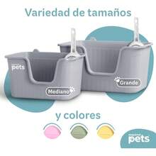 ESQUIMAL Cat Litter Box With Scoop, High Walls (Gray, Large) - 灰色的 - 查看 6