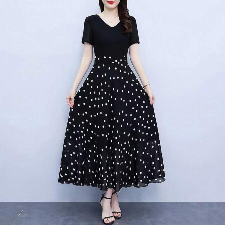 Plus Size Dresses - Black - View 1