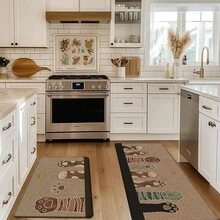 1pc Cat Paw Print Linen Kitchen Rug, Bathroom Mat, Doormat, 3D Printed Rectangle Carpet For Living Room, Bedroom, Hallway, Bathroom, Laundry Room - Polyester Rug For Indoor And Outdoor Home Decor - Multicolor - View 3