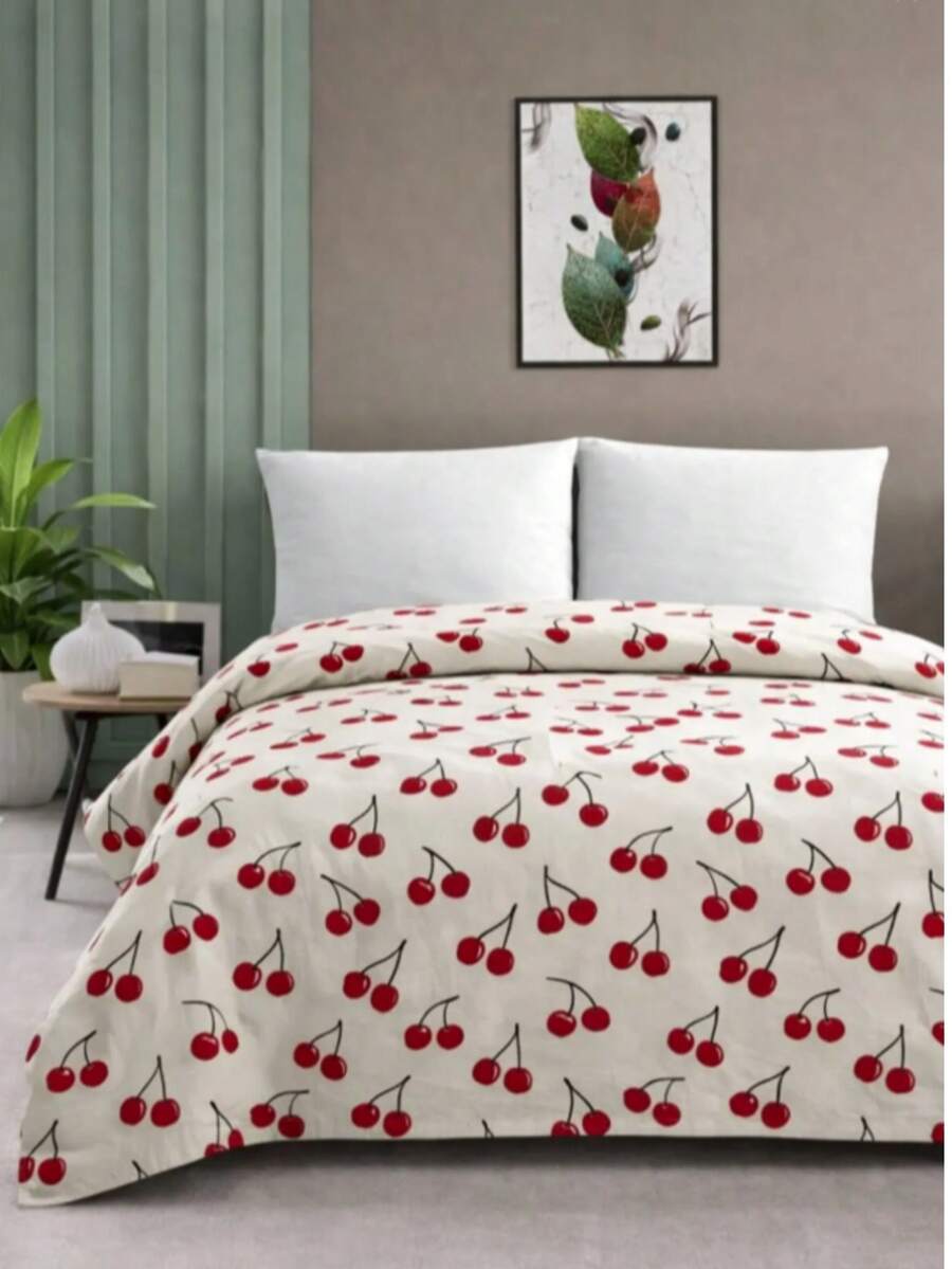 Made In Turkey | Single Size Pique Bedspread, 100% Cotton, Breathable Lightweight Weave, Soft Touch, Suitable For All Seasons - Red and White - View 1