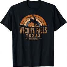 Wichita Falls Texas TX Retro Style Rodeo Cowboy T-Shirt - Negro - Ver 1