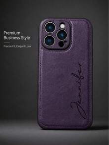 Customized Phone Case Compatible With IPhone 17 16 15 14 13 12 11 Pro Max 17 Air 16 15 14 Plus Compatible With Samsung Galaxy S25 S24 S23 S22 Ultra Plus Personalized Initials Name Case 3D DIY Engraved Gold Letters Hot Stamping Technology PU Leather Back Cover Luxury Classic Business PU Leather Case Festival Gifts For Lover Friends Familly Yourself - Purple - View 7