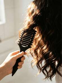 1pc New Upgraded Curling Hair Brush, Hollow Design, Special Comb Teeth And Structure, Suitable For All Hair Types, Reduces Hair Loss, Tangles And Split Ends, Unisex, Easy Curly Hairstyling, Hair Care Product, Applicable For Salon, Daily Use, Back To School, Travel And More - / - View 3