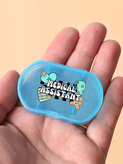 Plastic Transparent Small Medicine Box With The Word "Drug Assistant" Pattern, Portable Drug Storage Box, Mini Plastic Box, Portable Jewelry And Medicine Box, Travel Medicine Box, Large Capacity Storage Room, Weekly Drug Packaging Box, Suitable For Daily Medication And Vitamins, Essential Items For Doctors And Nurses, Emergency Needs, Travel, Hiking Carrying, Personalized Creative Gifts