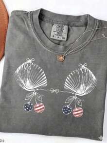 2026THEEARTHHISGLORYPatternRetroWashableHigh QualityCottonDouble-Sided PrintingTShirtMen'sTShirtOld ModelSummerClothingDrop ShoulderSleeveRound NeckTo - 灰色1 - 查看 9