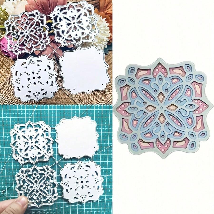 Hollow Frame Metal Cutting Dies For Card Making, Asymmetrical Pattern Cutting Dies, Metal Cutting Dies, Handmade Photo Album Decoration Dies, DIY Embossing And Etching Craft Templates - MC925 - View 1