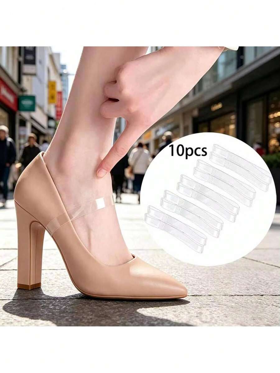 10 chiếc kẹp dây giày co giãn, trong suốt, chống trượt dành cho giày cao gót. - Xem 1