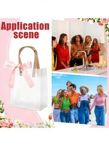 Matte Plastic Gift Bags With Sturdy Handles And Ribbon Bow - Reusable Celebration Bags For Weddings, Christmas, Birthday Parties, Events - Bulk Packs Suitable For Hotel Guests, Gift Bags - Multicolor - View 1