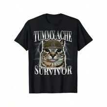 100% Cotton Men's T-Shirt, Intestinal Bowel Disease (IBS) And Ulcerative Colitis Awareness - Graphic Print And Abdominal Survivor Slogan, Casual Short Sleeve, Loose And Breathable, Suitable For Crohn's Disease, All Seasons Wear, Christmas, Men's T-Shirt, Men's Clothing, Size M CXDT WC9U OPBJ - 黑色 - 查看 1