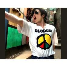 Olodum T-Shirt, *********************** T-Shirt, Top With Brazilian Peace Symbol, Vintage Music Video T-Shirt, Retro King Of Pop Graphic T-Shirt - 白色 - 查看 6