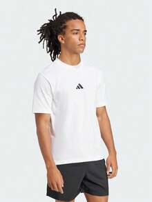 Adidas Men's Light Sports ESSENTIALS SINGLE JERSEY T-SHIRT Pure Cotton Casual Short Sleeve T-Shirt JF1092 - White - View 2