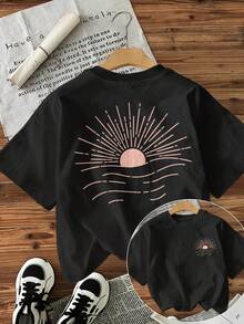 Women's T-Shirt For Spring And Summer - 黑色 - 查看 1